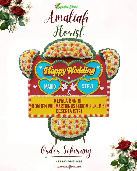 Papan Bunga Pernikahan Baratan